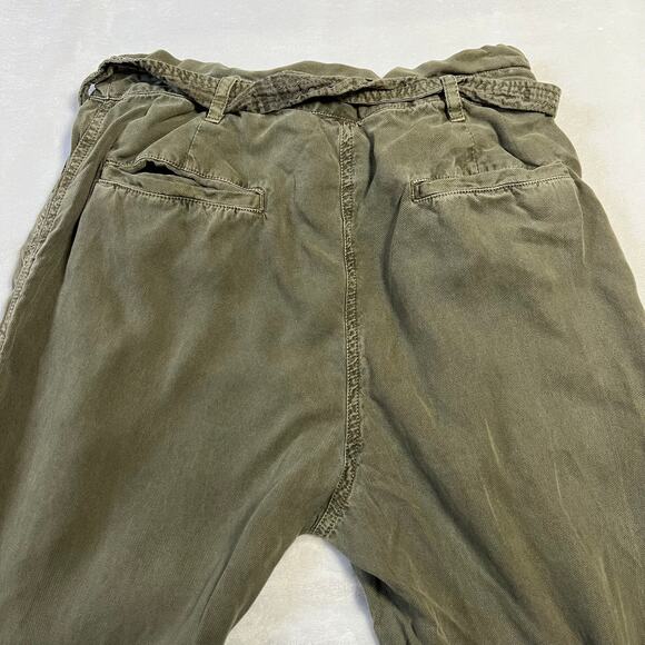 Treasure & Bond High Rise Paper Bag Waist Cropped Pants Size 10 Utility Cuff Hem - Picture 7 of 9